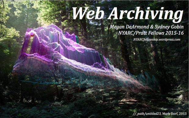 Mark Dorf artwork with web archiving text