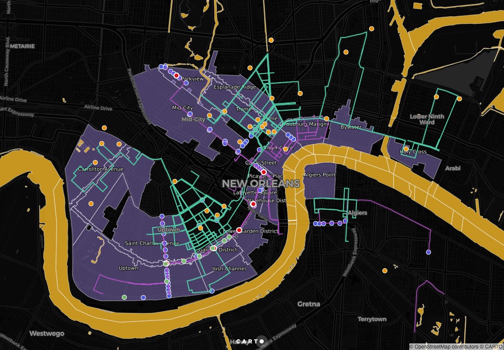 mardi gras map