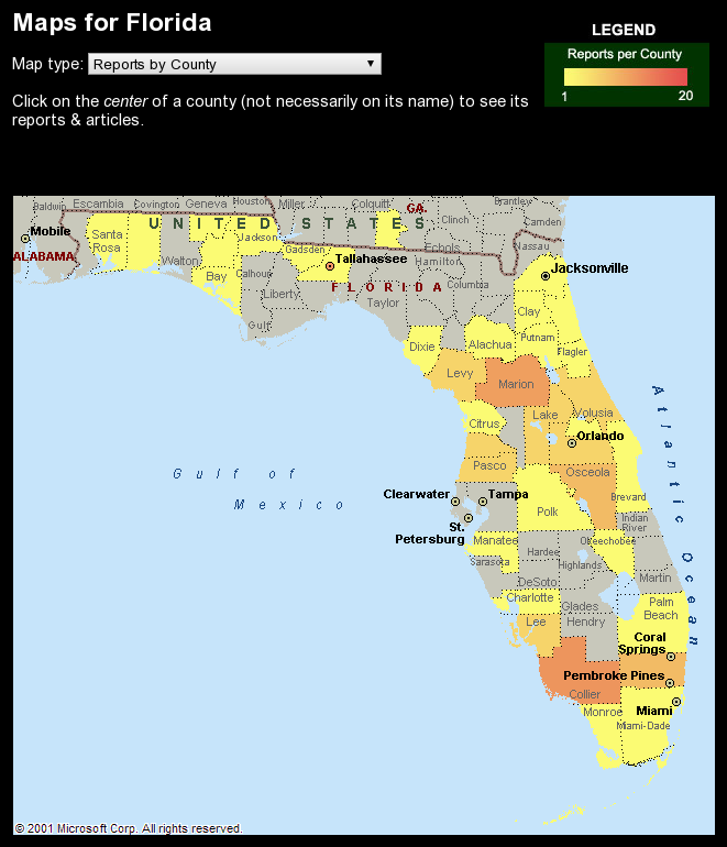 A BFRO map of FL.