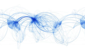 A network map of air routes worldwide