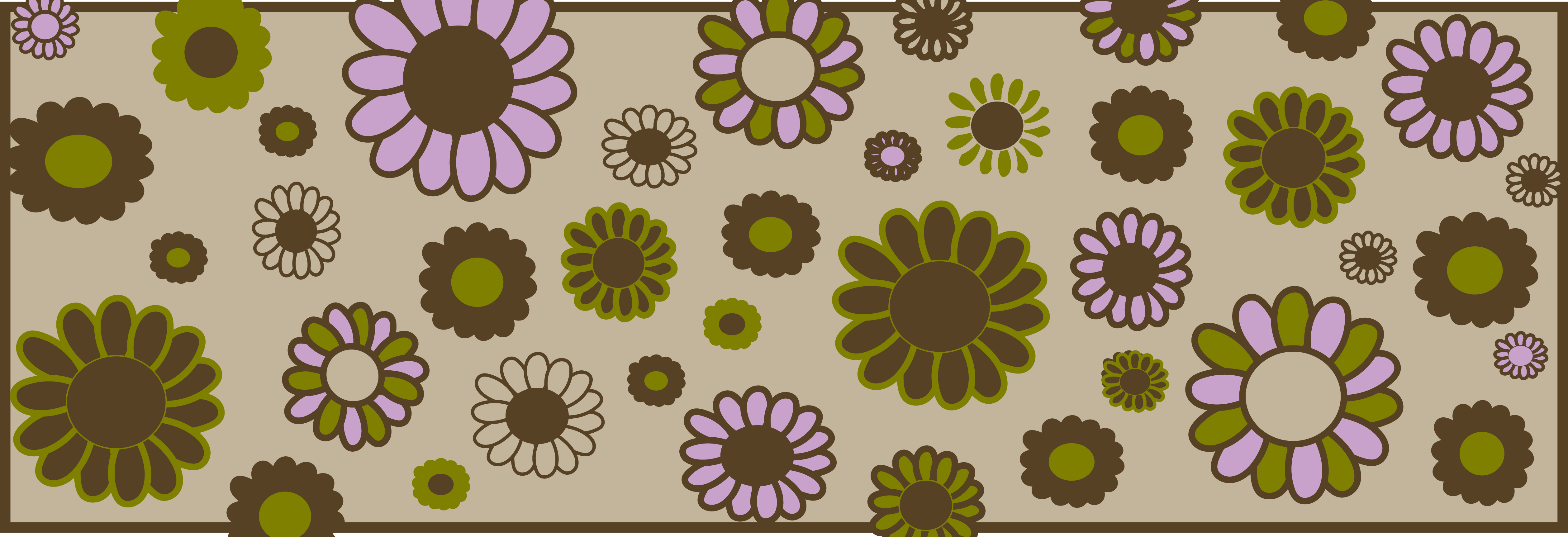 Brown green and purple floral pattern