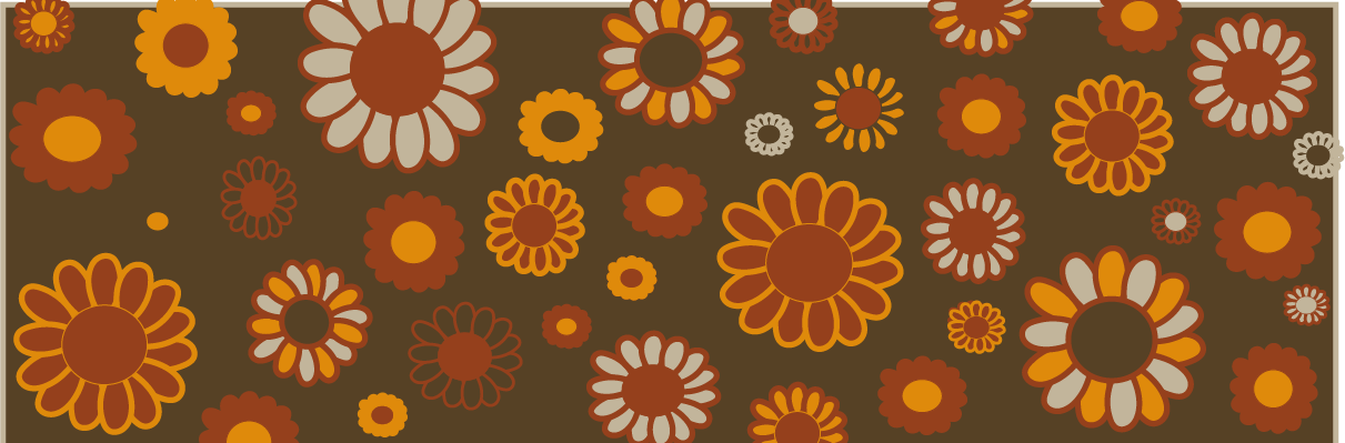 Brown red and orange floral pattern