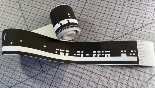 Image showing the dataset printed, assembled, and rolled up for use.