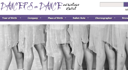 Dancers on Dance Home Page Screenshot